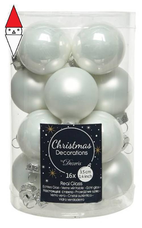 NATALE KAEMINGK PALLE VETRO BIA.MM.35 10344