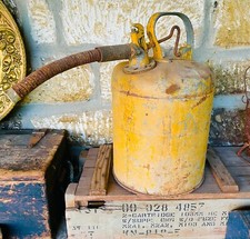 Underwriters Laboratories Yellow Metal Gas Oil Safety Can E118048 20.5 Tall