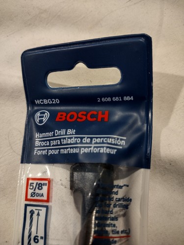 BOSCH BLUE GRANITE HAMMER DRILL BIT 5/8" x 6" CARBIDE TIP HCBG20 MASONRY - Picture 2 of 4