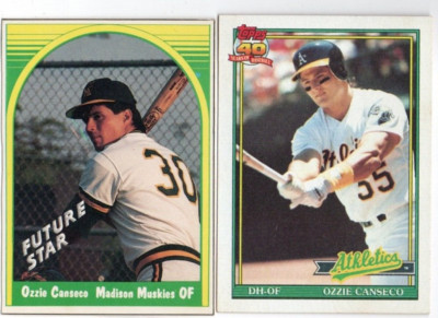 1987 BBC Madison Muskies Future Star Cut Out Card Ozzie Canseco 2X ROOKIE RC LOT