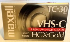 Maxwell Camcorder Videocassette HGX-Gold TC-30 VHS-C, New, Sealed