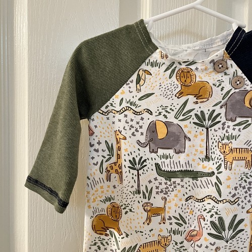 Mud Pie Safari Animals Print Sleeper Footie One Piece Boys Size 3-6 Months NWT - Picture 3 of 15