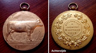 Medaille veeprijskamp en jaarmarkt te Kieldrecht in 1938