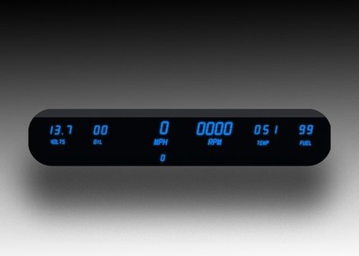 Intellitronix Blue LED Digital Universal 6 Gauge Panel Kit With Black Faceplate