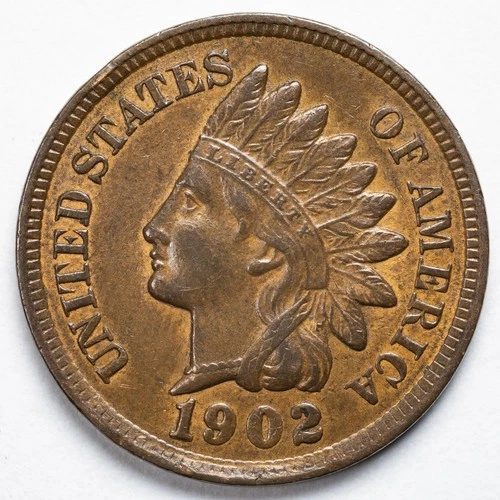 1902 Indian Head Penny Cent Almost Uncirculated (AU)