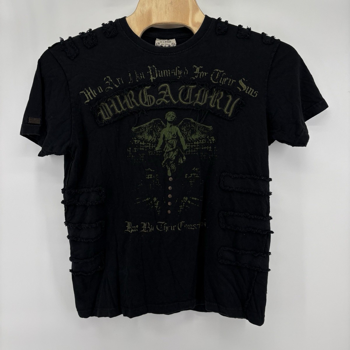 Blac Label Purgatory Shirt Black Mens XL Y2K Grunge Spellout