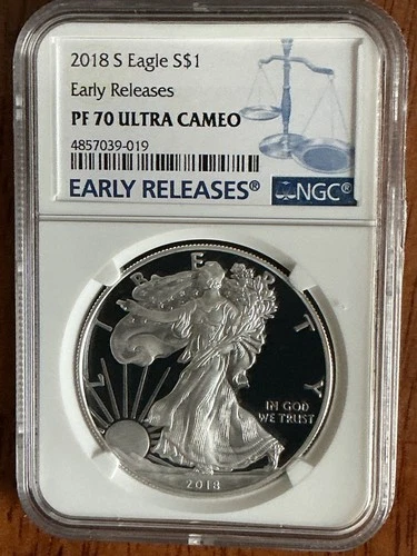 2018 S AMERICAN SILVER EAGLE NGC PF70 EARLY RELEASES