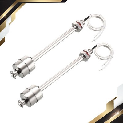 2 x Stainless Steel Float Switch M10 165mm Vertical Liquid Water Level Sensor