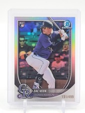ZAC VEEN 2025 BOWMAN CHROME REFRACTOR ROOKIE /499 #69 ROCKIES Q0107