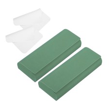 2 Pcs Hard Shell Eyeglasses Case with Eyeglass Cloth Classic Design Forest Green