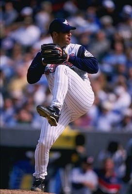 Pitcher Troy Percival Anaheim Angels in action at a game v the Cle- Old Photo