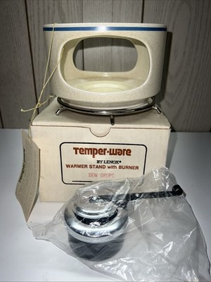 Vintage Lenox Temperware Dewdrops Warmer Stand W/ Burner 70 s