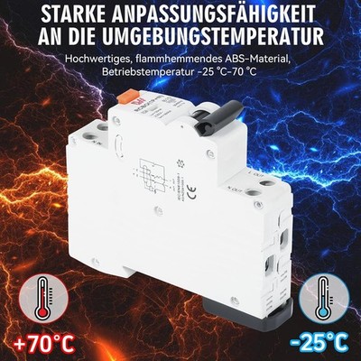 1-polig FI+LS Schalter RCBO FI-SCHALTER LS-Schalter B,C 10-16-20-25A-30mA Typ A