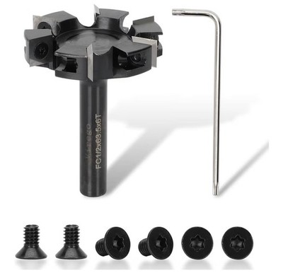CNC Spoilboard Surfacing Router Bit, 1/2'' Shank 2-1/2'' Cutting Diameter, Slab 12