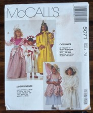 McCalls 5071 Girls 7 8 Costume Pattern Queen Fairy Princess Belle Bride UNCUT