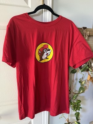 Bucees Shirt Mens Extra Large XL Red  Crew Neck Logo Funny Casual