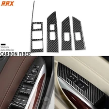 Real Carbon Fiber Interior Window Lift Switch Panel Cover For Acura TLX 2015-20
