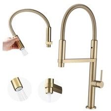 Docking Kitchen Faucet with Pull Down Sprayer, Dual Gold Brushed Magnetic