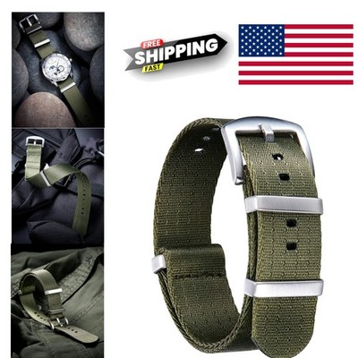 Durable Nylon Watch Band 20mm Green Heavy Duty Replacement for Active Lifestyle