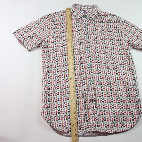 Luchiano Visconti Shirt Mens M Button Up Short Sleeve Donut All Over Print AOP - Picture 5 of 9