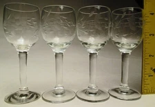 Princess House Heritage Clear Cordial Goblets #422 Group of Four Elegant Glass
