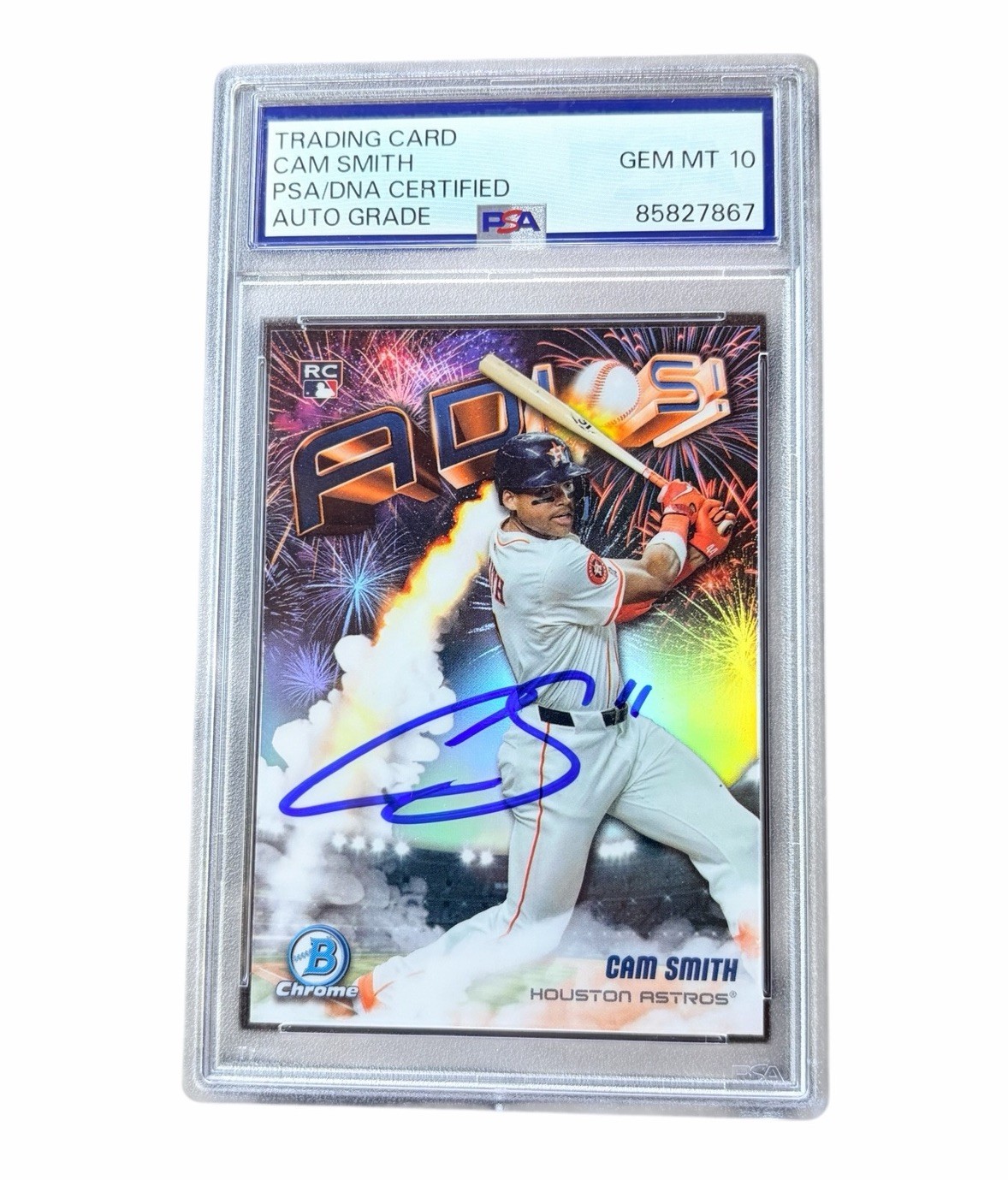 Cam Smith Signed Rookie Card Adios Houston Astros Autographed Auto PSA 10
