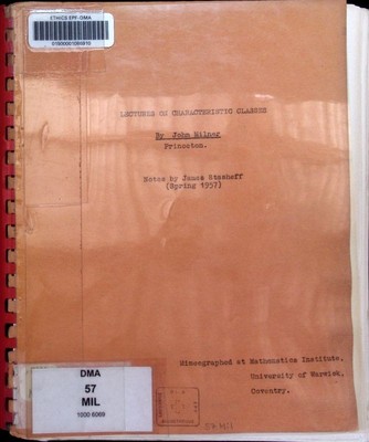 Lectures on characteristic classes. Milnor, John Willard:
