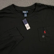 Polo Ralph Lauren T-Shirt Mens 4XLT Big Tall Long Sleeve Pocket Tee Pony VTG NWT