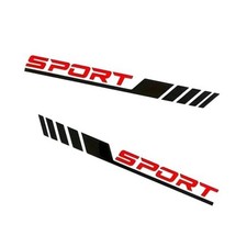 Sport Letter Car Stickers, Vinyl Car Side Door Anti-Scratch 2 PCS Black  Red
