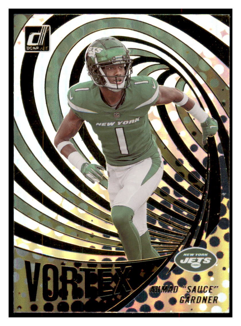 Ahmad "Sauce" Gardner 2022 Donruss #VTX-18 Vortex New York Jets