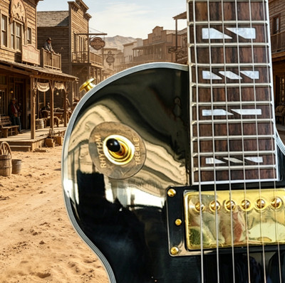 Custom Black Vortex LP Electric Guitar - HH Pickups 6 String Tremolo  Bridge
