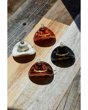 Boot Barn Cowboy Hats Glass Christmas Ornament Set - 4 Piece - BBAHO25XO2-COP
