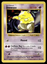 Drowzee 49/102 WOTC Base Set Unlimited Shadowless Common Pokemon Card - LP