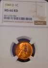 1949-D   NGC MS66 RD Lincoln Wheat Cent Coin
