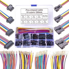 SM 2.5mm Male Female Extension JST Connector Kit with 22AWG Premium Pre-Cri...