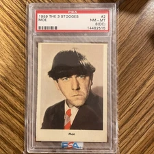 1959 Fleer The Three Stooges Moe #2 PSA 8 Off Center