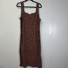 Old Navy Brown Polka Dot Square Neck Midi Maternity Dress