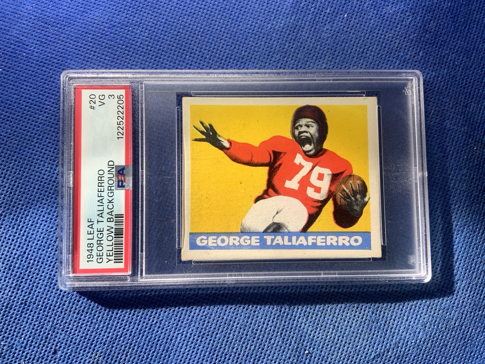 1948 Leaf George Taliaferro #20 RC Yellow Background PSA VG 3 Fresh Grade