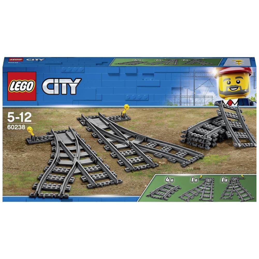 LEGO City 60238 Les Aiguillages pour Circuit de Train Télécommandé