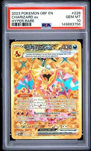 2023 POKEMON OBF EN-OBSIDIAN FLAMES HYPER RARE #228 CHARIZARD EX PSA 10