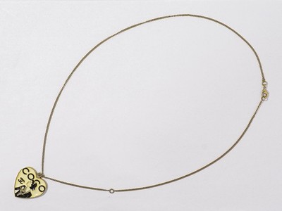 CHANEL CC Heart Mademoiselle Chanel Motif Faux Pearl Gold Plated