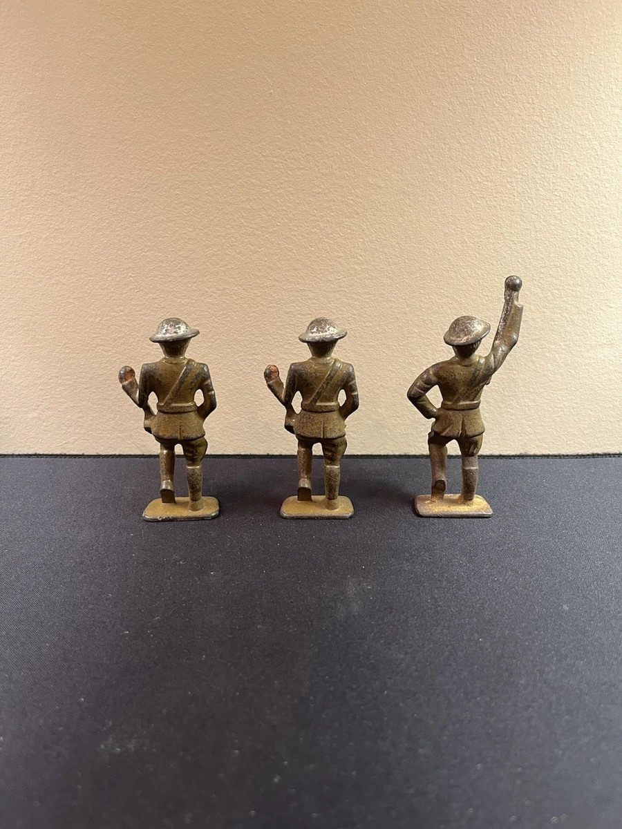 Antique Cast Iron Toy Soldiers Army World War I WWI Barclay Manoil Grey Iron