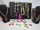 Vtg Now Stones Mixed Bulk Costume Jewelry Lot Necklaces Bracelet Earring #1039