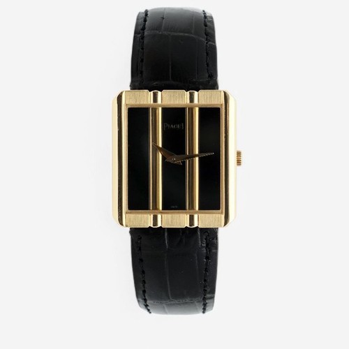 Piaget Polo 8163 Onyx Black Men's Gold Watch 18K Gold 25 Medium Quartz 135378543