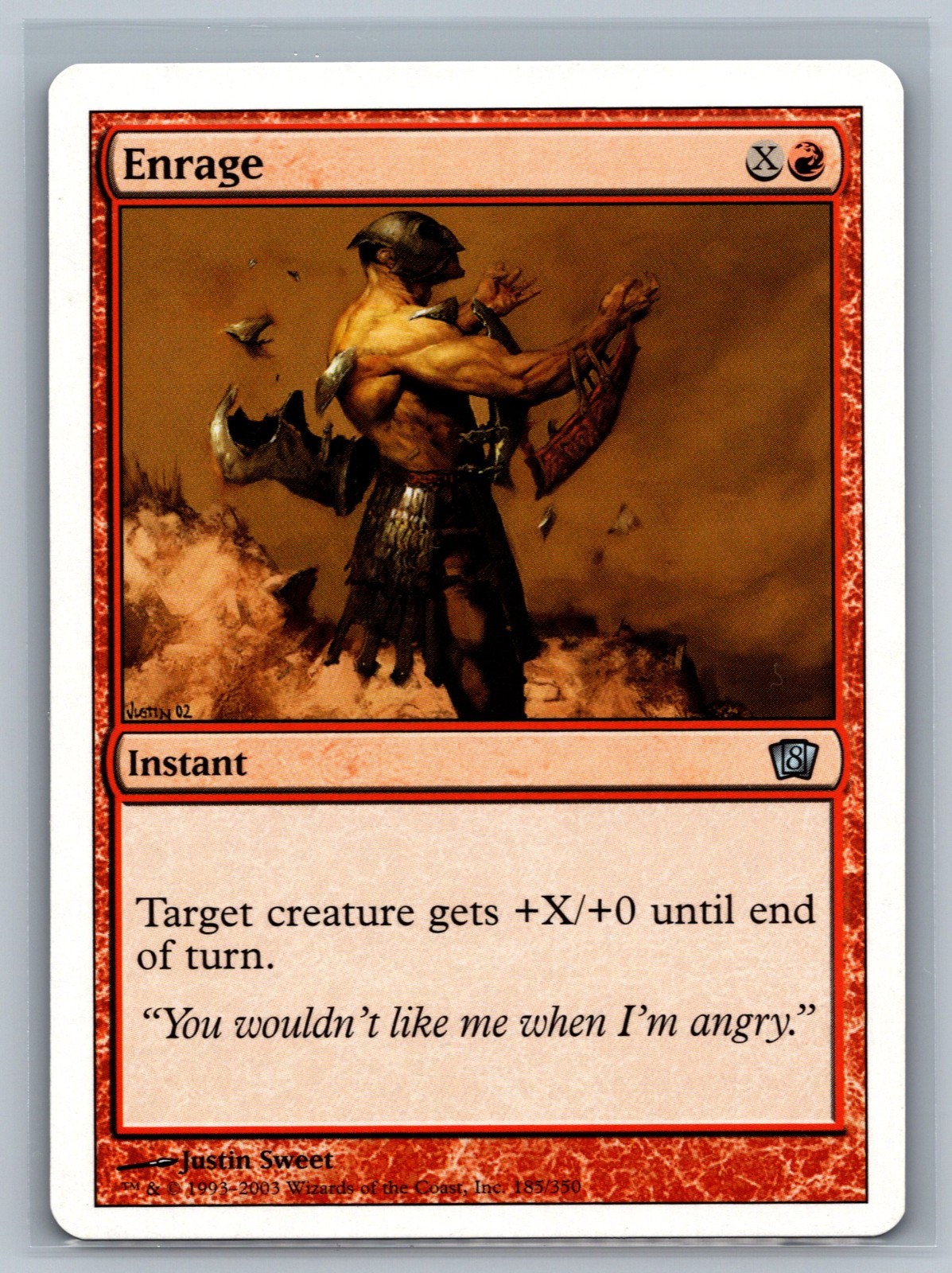 Magic The Gathering 8th Edition Enrage #185/350 MTG TCG CCG Eighth