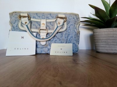 CELINE Boogie Bag Authentic - Y2K Vintage Monogram Macadam - Hellblau 