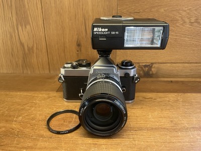 Near Mint w/SB-15* Nikon FE Film Camera Ai Zoom Nikkor 43-86mm F