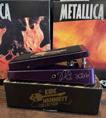 Kirk Hammett Signed Dunlop KH95X Cry Baby Wah Purple Sparkle Metallica