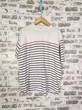 Paul & Shark Mens T-Shirt Size XL White Red Striped Short Sleeve Nautical Preppy