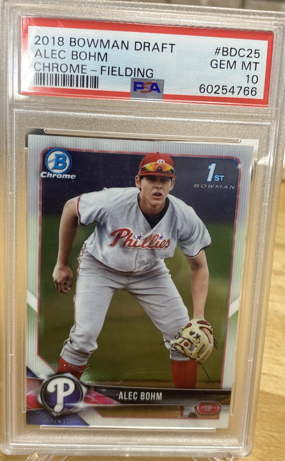 2018 Bowman Chrome Draft ALEC BOHM PSA 10 Gem Mint BDC-25 Phillies